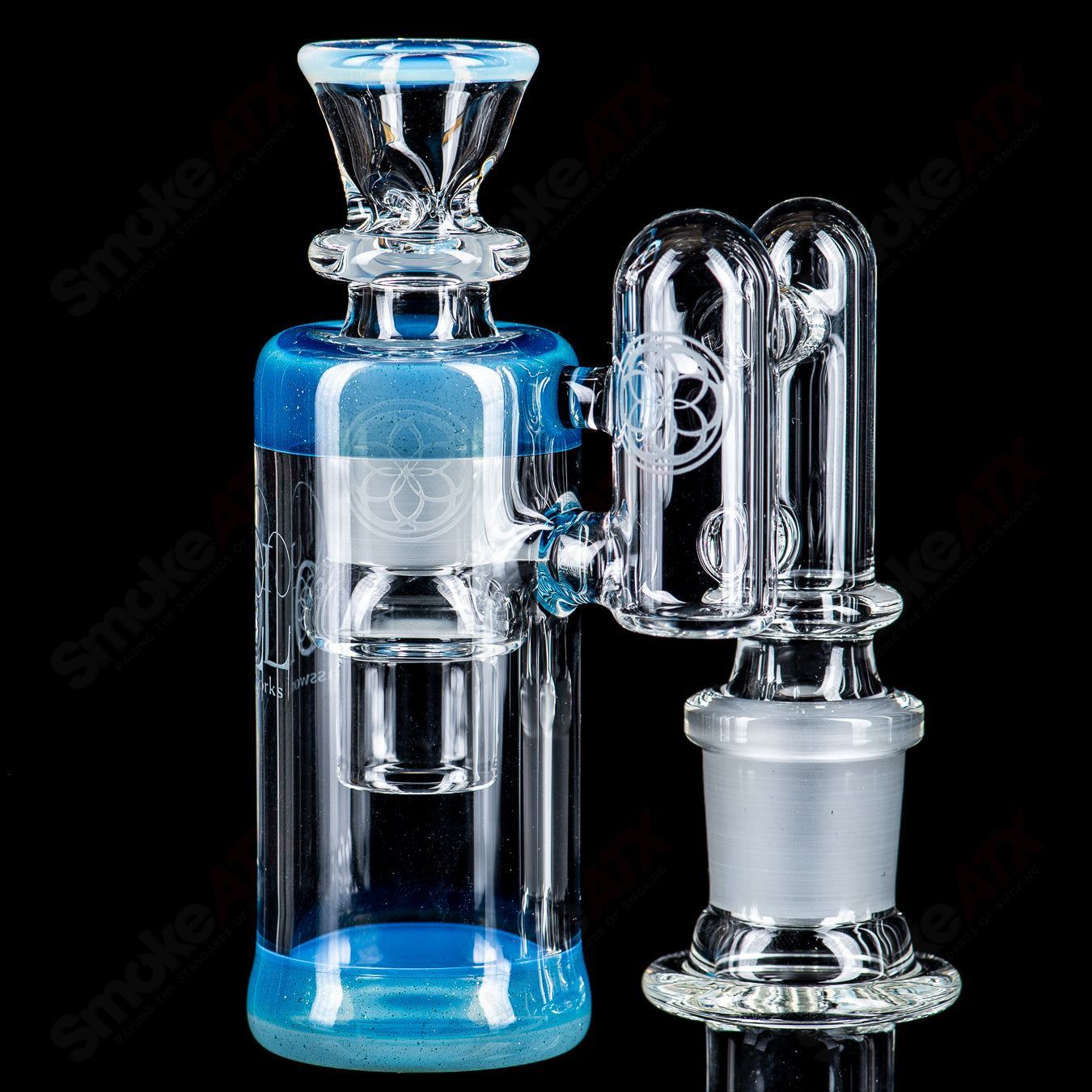 SOL-45 Lace Sphere + DC Set (Blue Stardust Over Ghost) SoL Glassworks - Smoke ATX