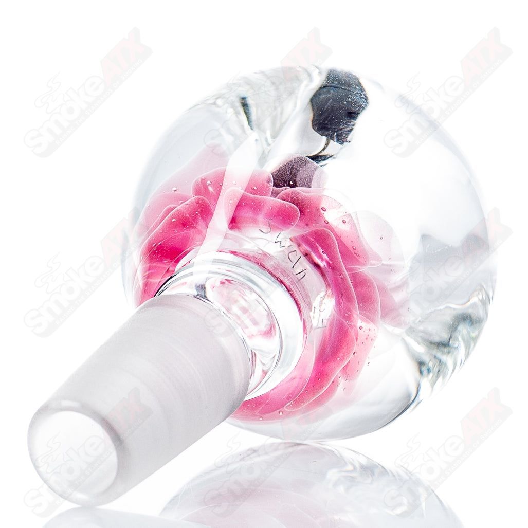 #3 14mm Flower Marble Bowl by Swan Glass - Smoke ATX
