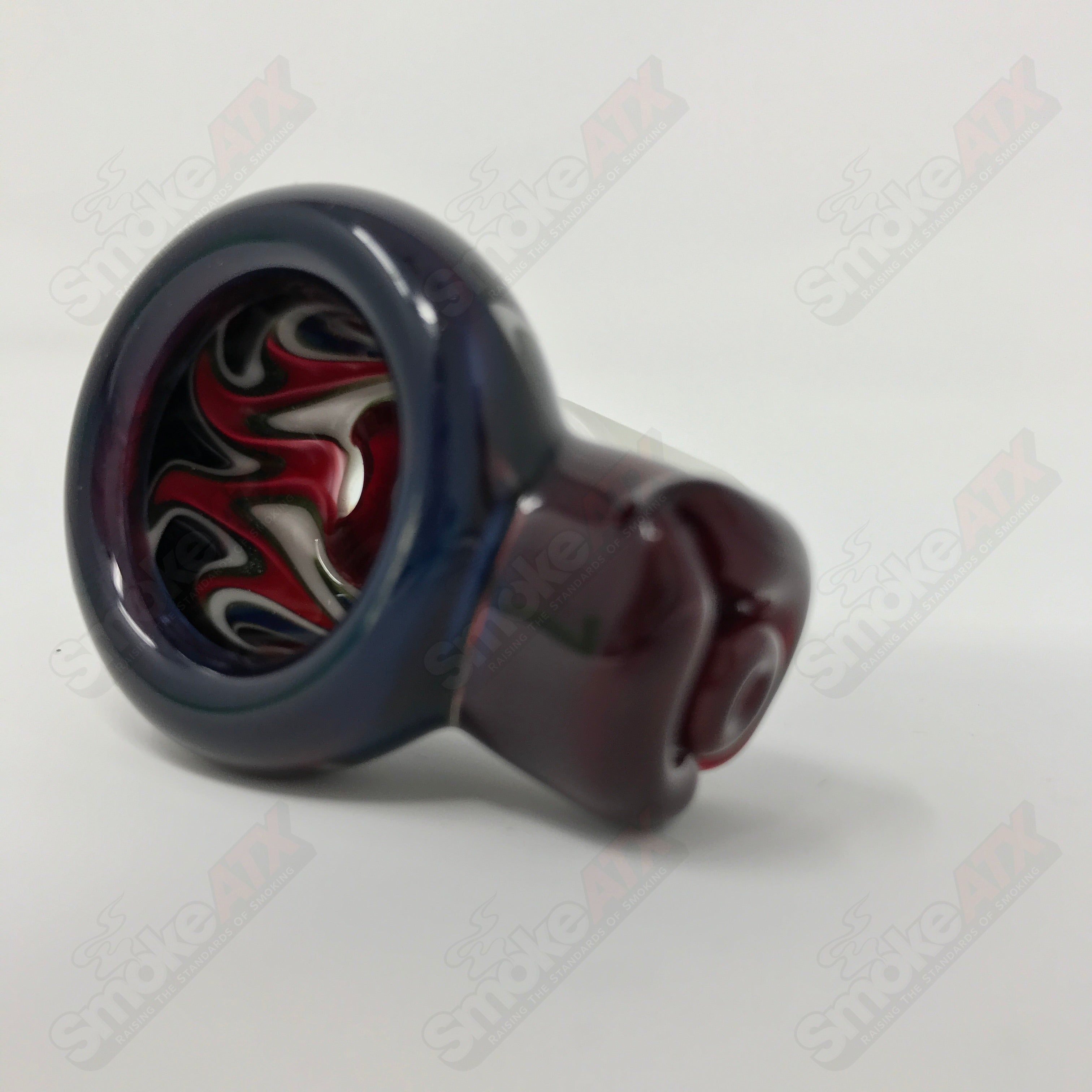 #7 18mm Full Accent Linework  Slide Black T Glass - Smoke ATX 