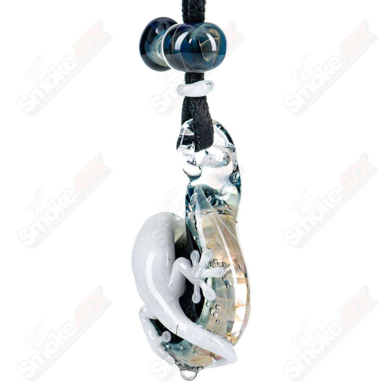 Tier 1 Pendant Kengtaro Glass Gecko #1 - Smoke ATX 