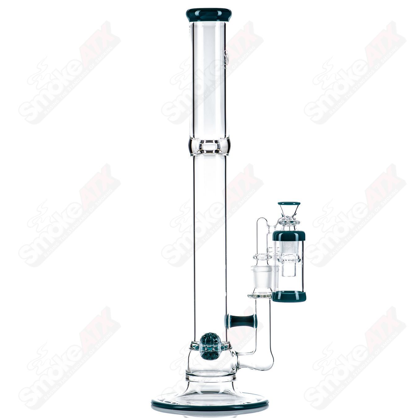 SOL-45 Lace Sphere + DC Set (Opaque Aqua) by SoL Glassworks - Smoke ATX