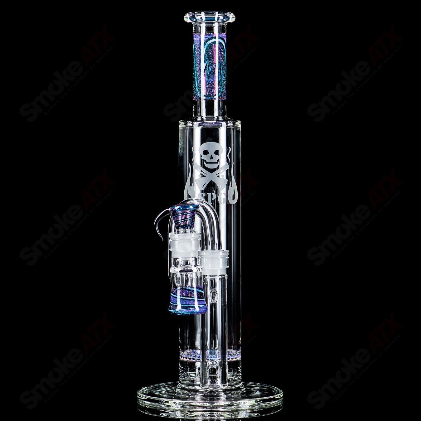 Linework w/Dichro 15" ratchet perc w/catcher by SPG - Smoke ATX 