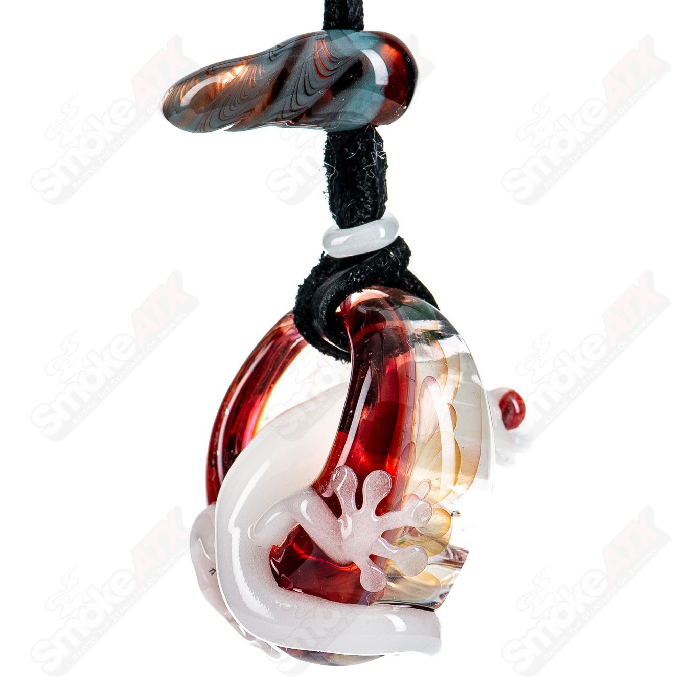 #1 Tier 4 Gecko Pendant by Kengtaro Glass - Smoke ATX 