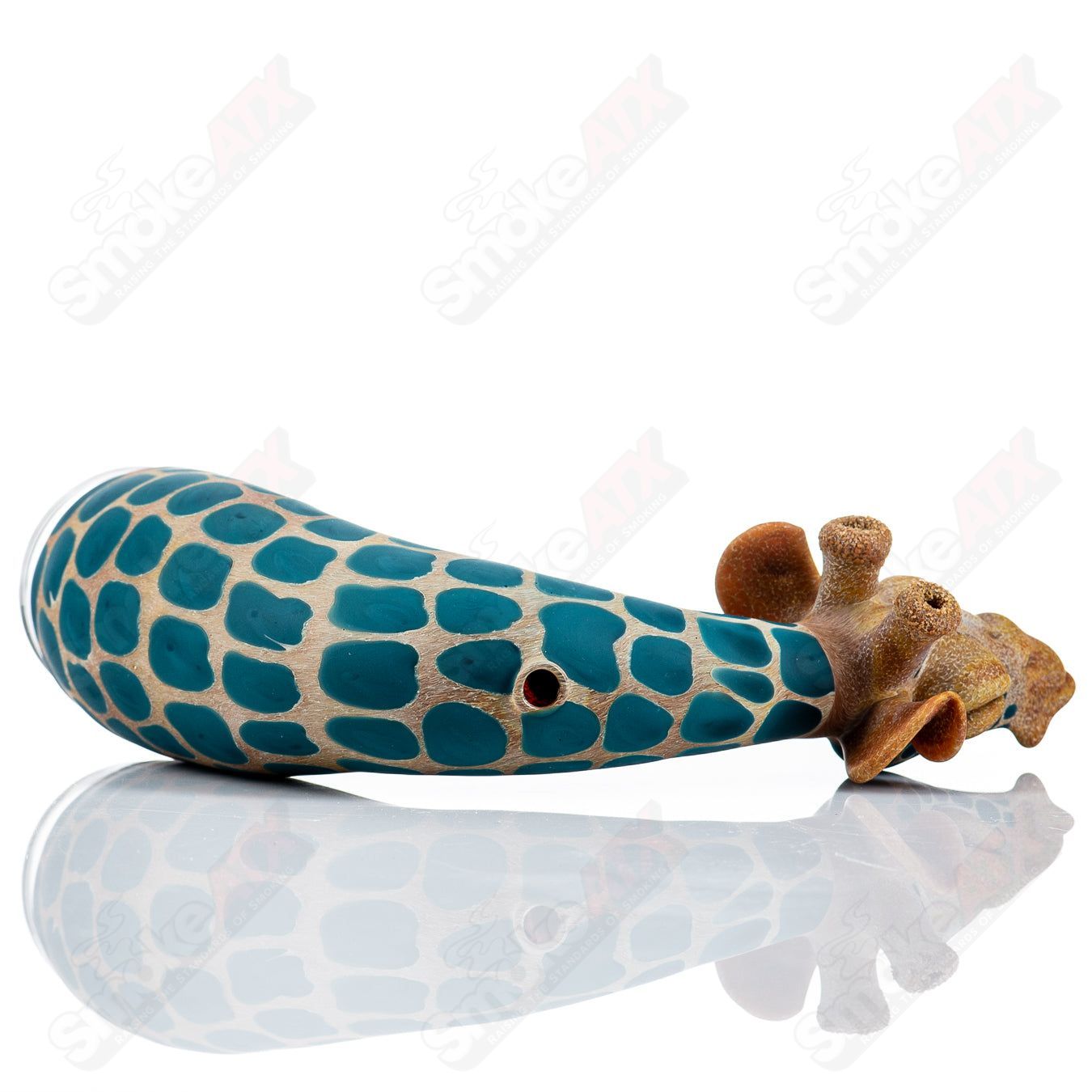Bent Neck Giraffe Puffco Top by Robertson Glass - Smoke ATX 