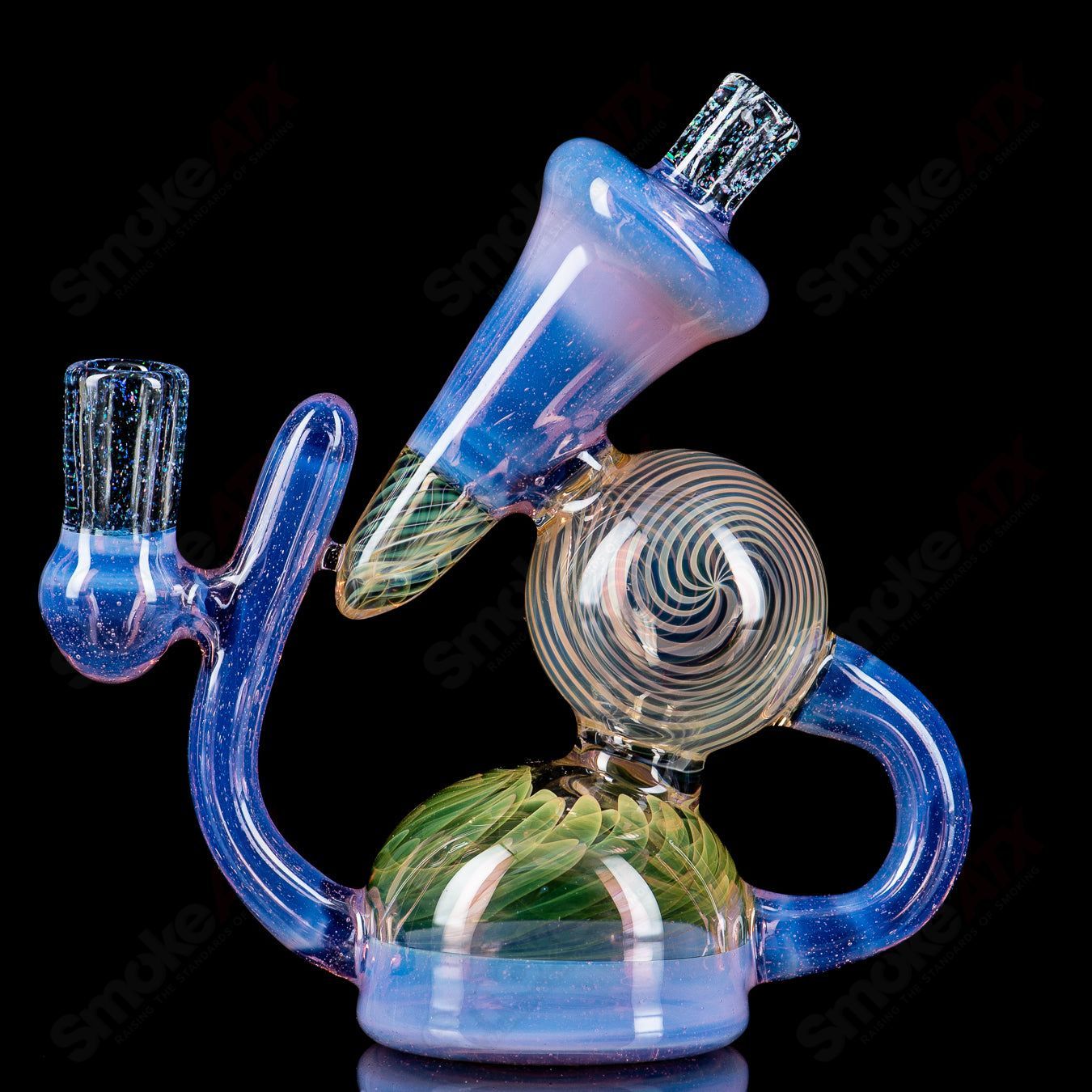 Pink Slime & Fume Recycler by King Leo Glass - Smoke ATX 