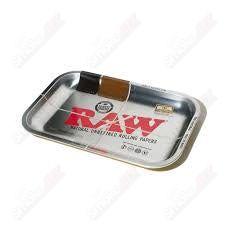 RAW Small Metal Rolling Tray Silver - Smoke ATX