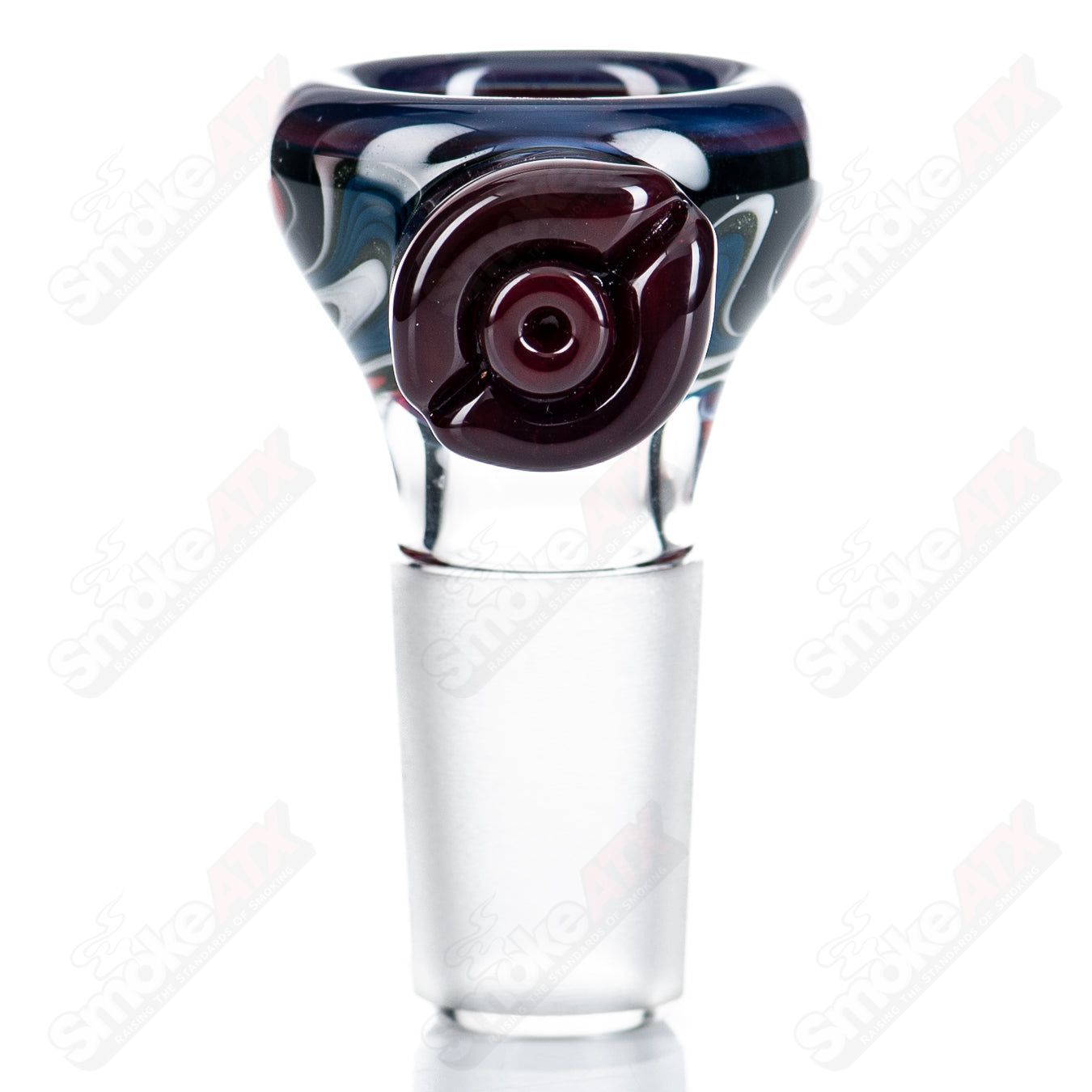 #7 18mm Full Accent Linework  Slide Black T Glass - Smoke ATX 