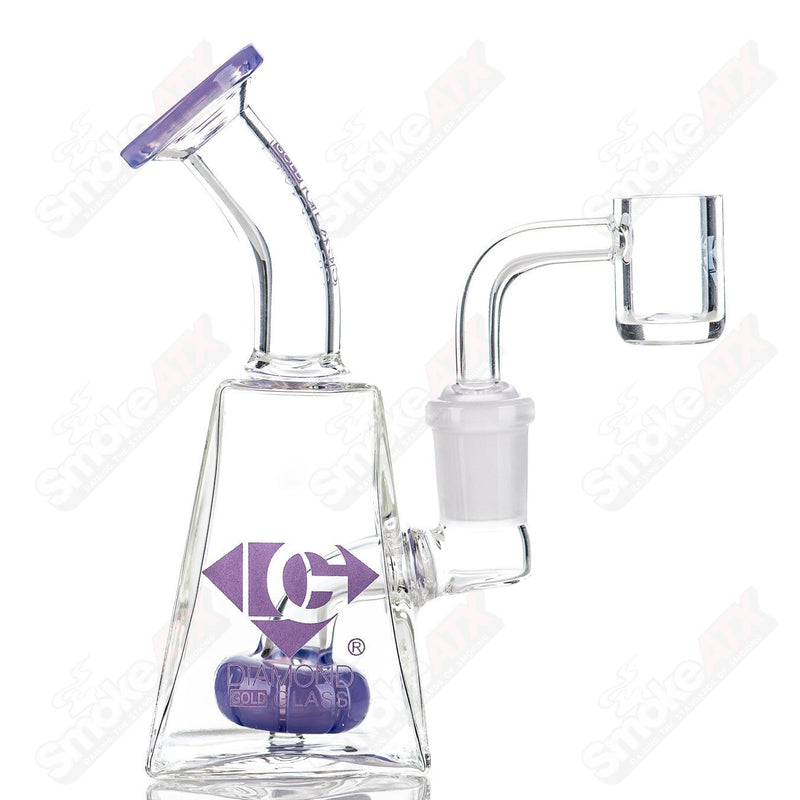 5" Showerhead Mini Rig Diamond Glass - Smoke ATX