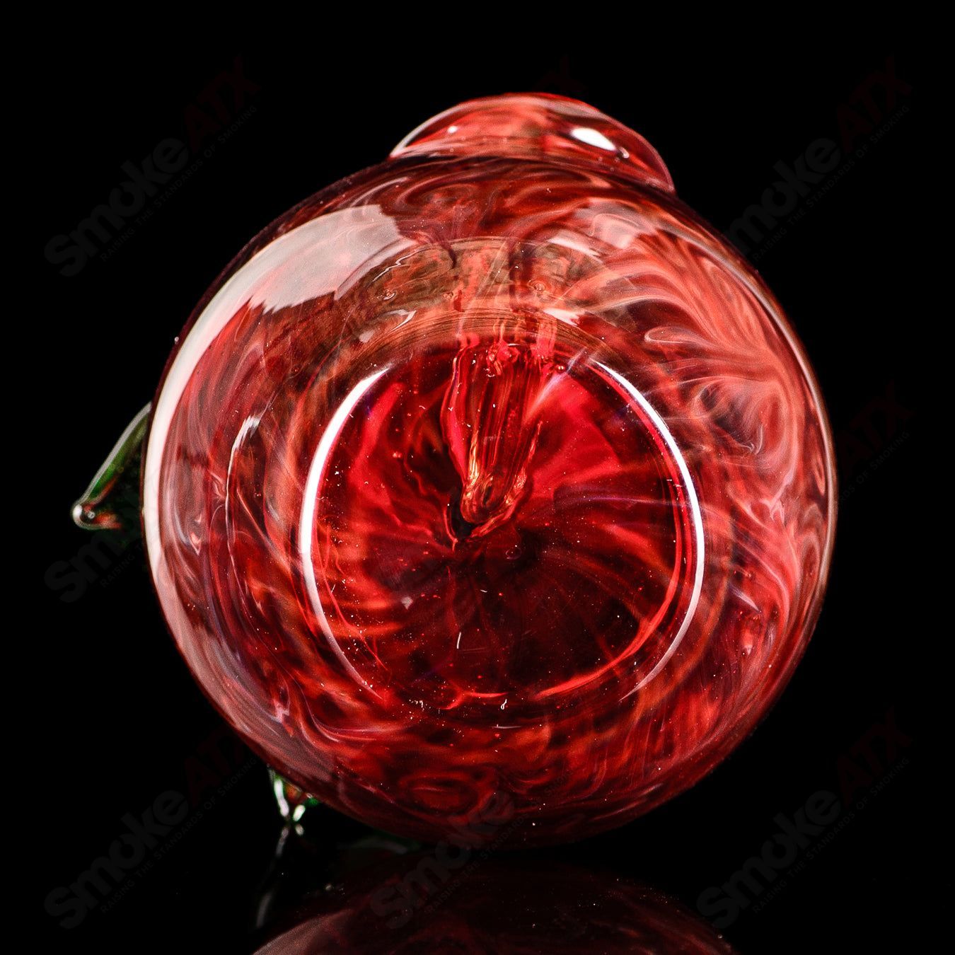 Red Apple Rig w/ Worm Dabber Pouch Glass - Smoke ATX