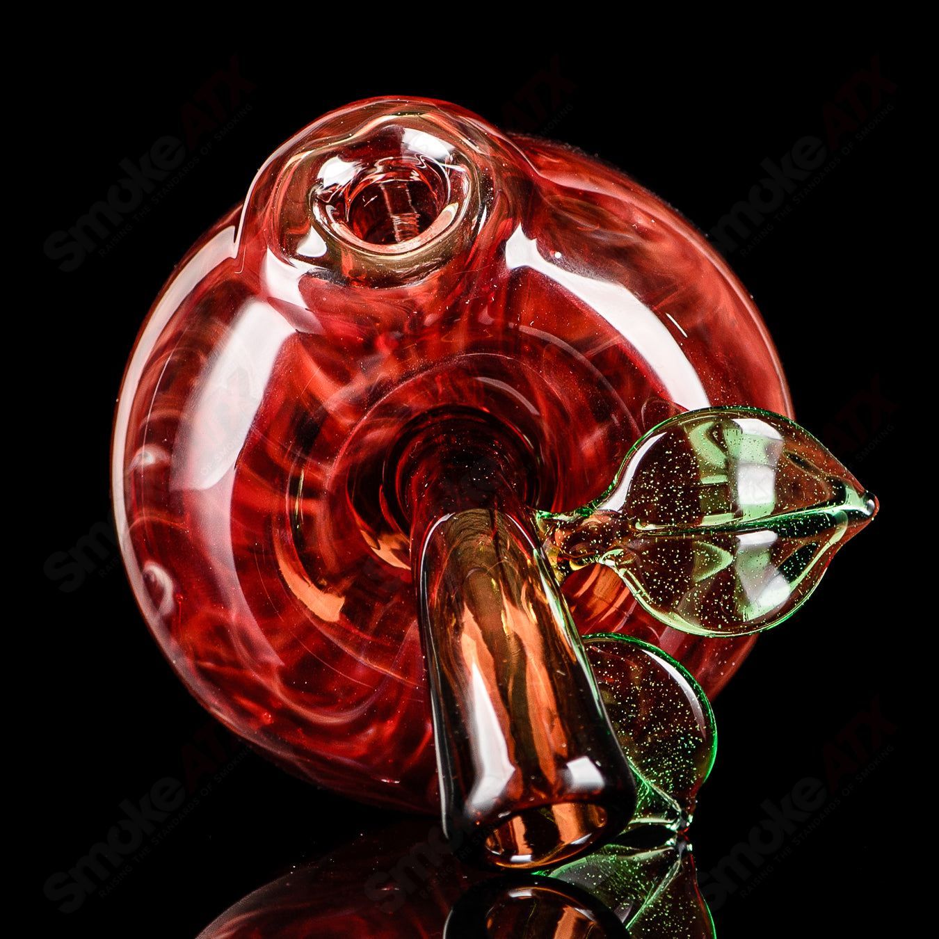 Red Apple Rig w/ Worm Dabber Pouch Glass - Smoke ATX