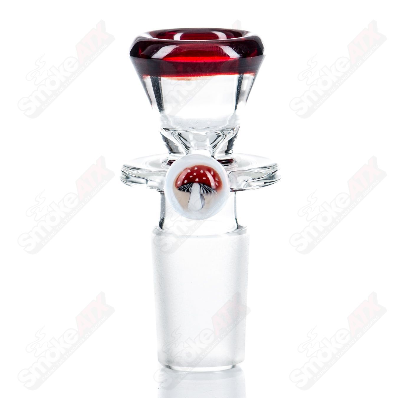 18mm Single Hole Slide w Millie (Amanita Mushroom) by Black Tuna - Smoke ATX 