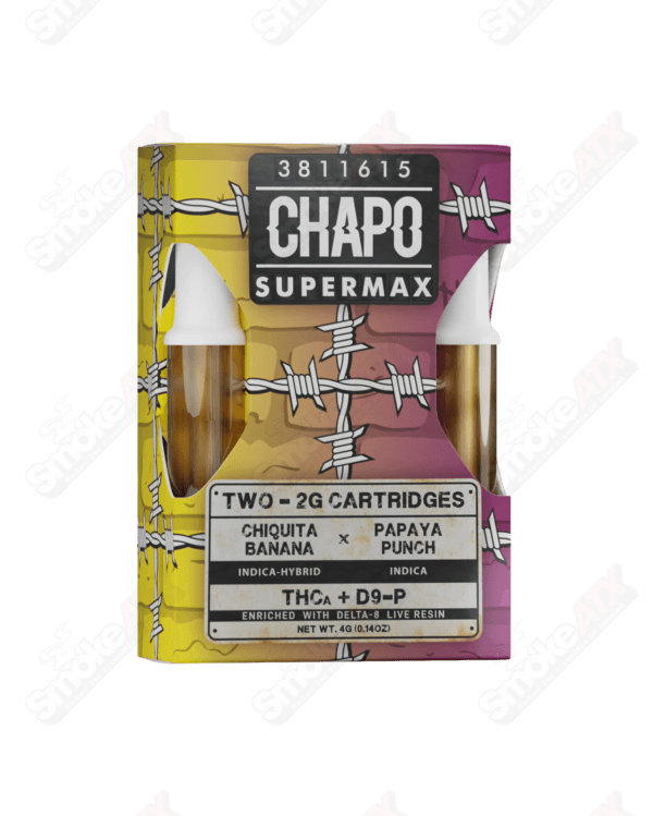 2000mg Chiquita Banana x Papaya Punch 2pk Duo Cartridge THCA / D9-P / D8 Supermax Chapo Extrax - Smoke ATX 