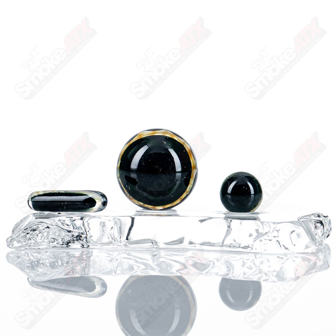 Black Magic Eye Slurper Set Indo Glass - Smoke ATX 