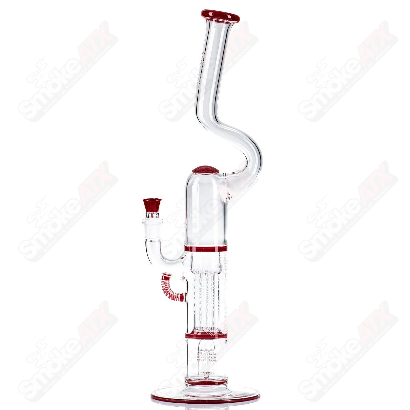 60mm Pillar Natty Neck Solid Foot Full Accent w F4 Perc (Lucy x Cherry) Sovereignty - Smoke ATX 