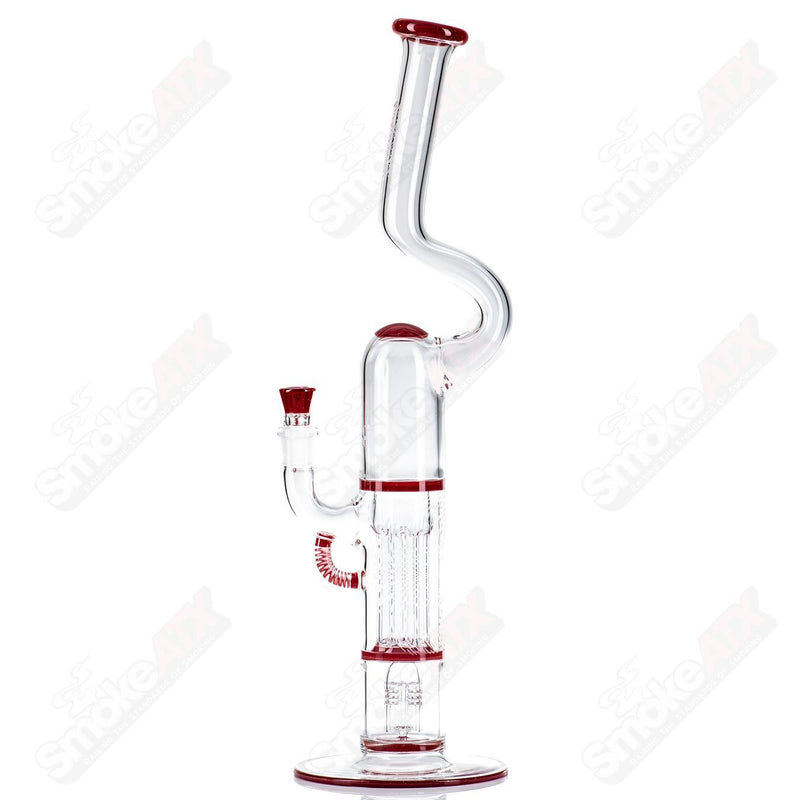 60mm Pillar Natty Neck Solid Foot Full Accent w F4 Perc (Lucy x Cherry) Sovereignty - Smoke ATX 