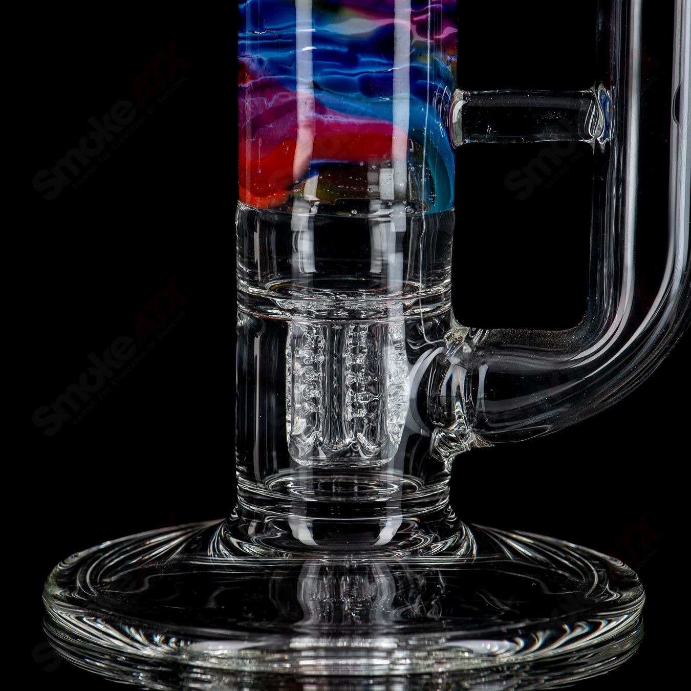 20" Rainbow  Fade Apolocoline Straight Tube w/14m Bowl by Dirty Rico Glass x Nobody Glass - Smoke ATX 