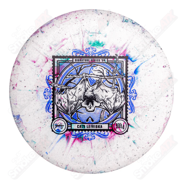 177-180g M4 Blue/Red Disc - Cale Leiviska 2024 Signature Series - 300 Fractal Plastic Prodigy Disc - Smoke ATX 