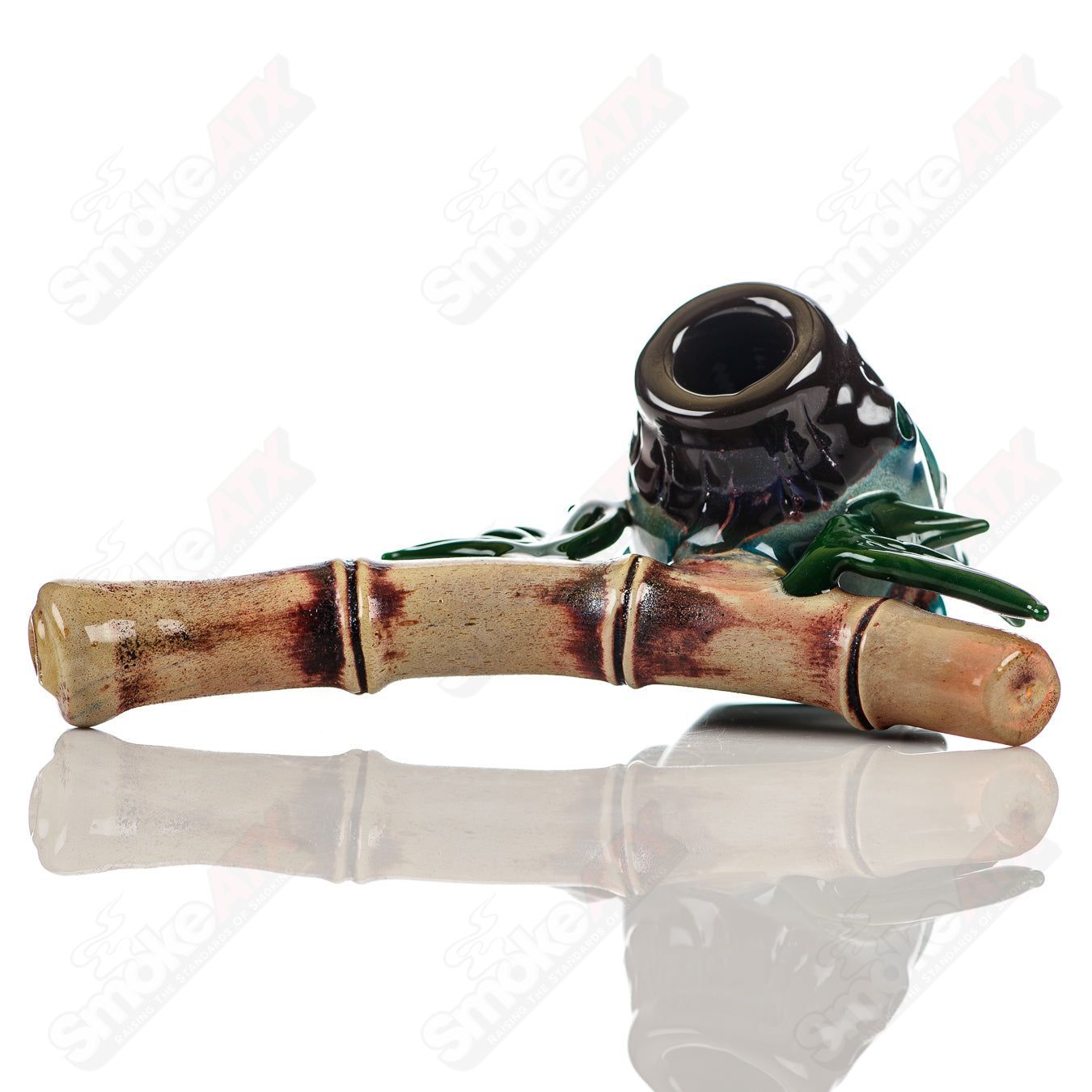 Shrunken Head Sidecar Dry Pipe Ghost Glass - Smoke ATX