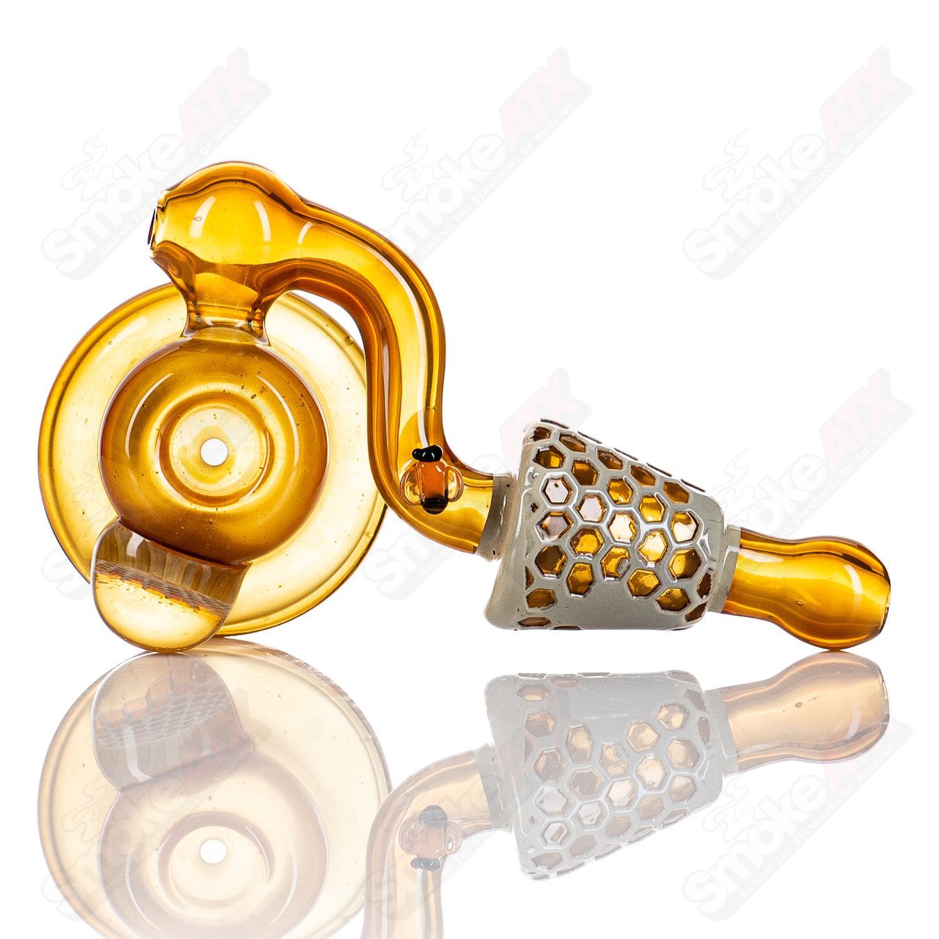 Sitting Honeycomb Dry Pipe Joe P Glass - Smoke ATX