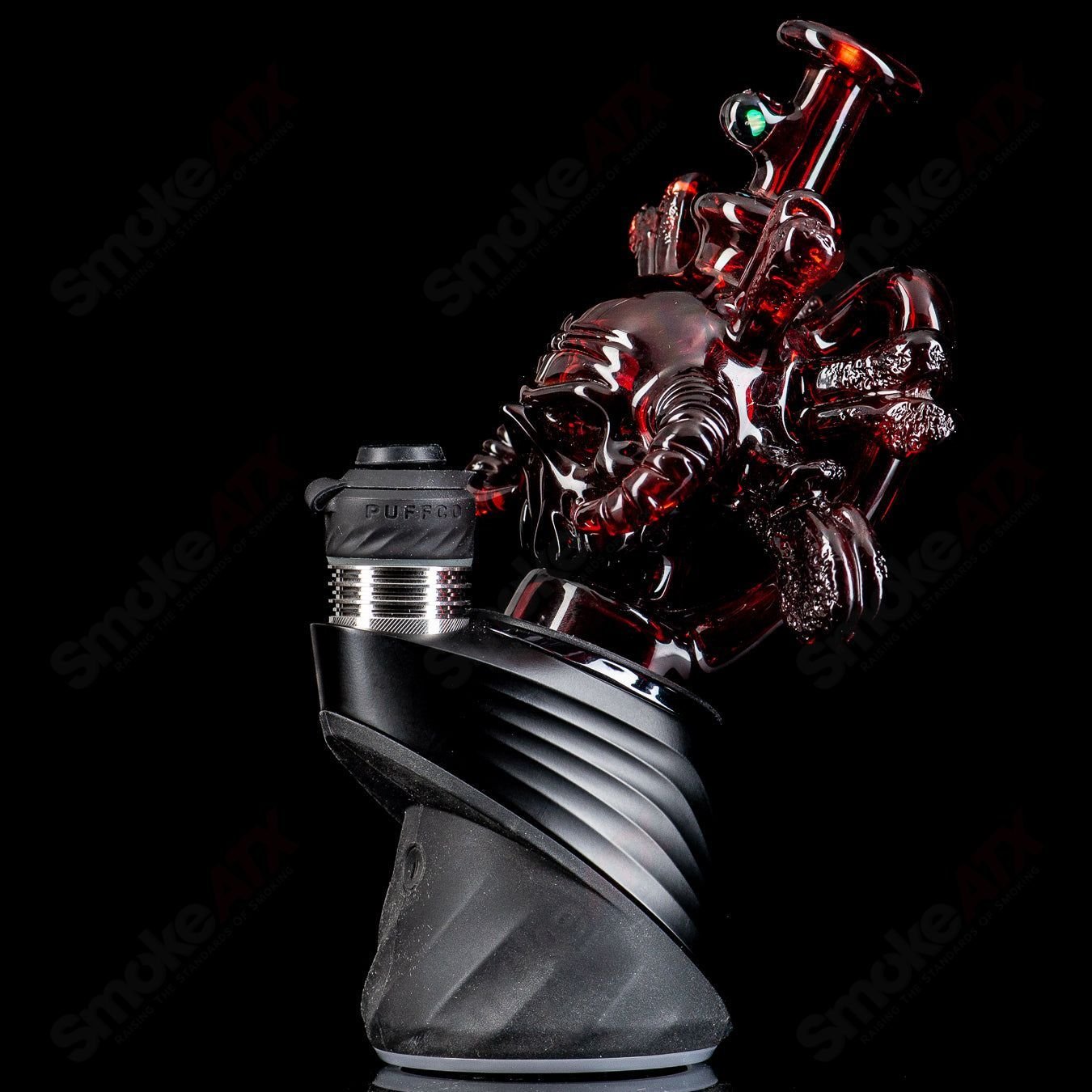 Skull Puffco Top by Grime Glass - Smoke ATX