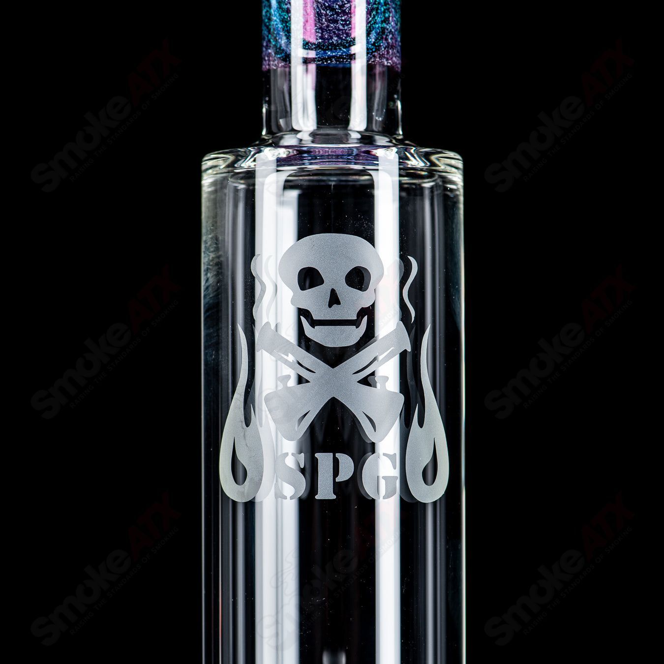 Linework w/Dichro 15" ratchet perc w/catcher by SPG - Smoke ATX 