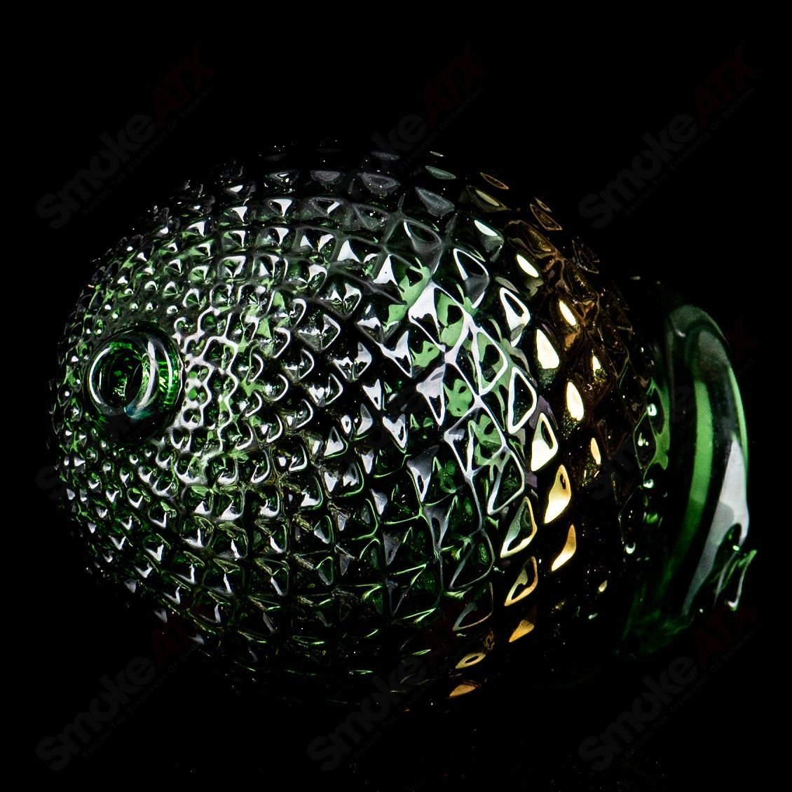 Sphere Emerald Green w/Gold Diamond Tech Dry Puffco Top - Smoke ATX