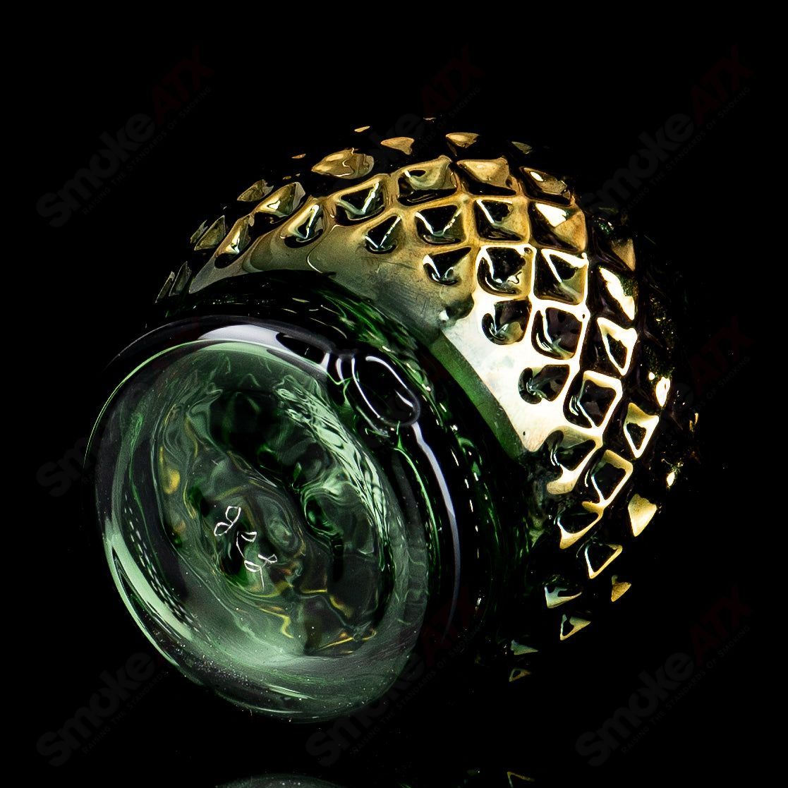 Sphere Emerald Green w/Gold Diamond Tech Dry Puffco Top - Smoke ATX