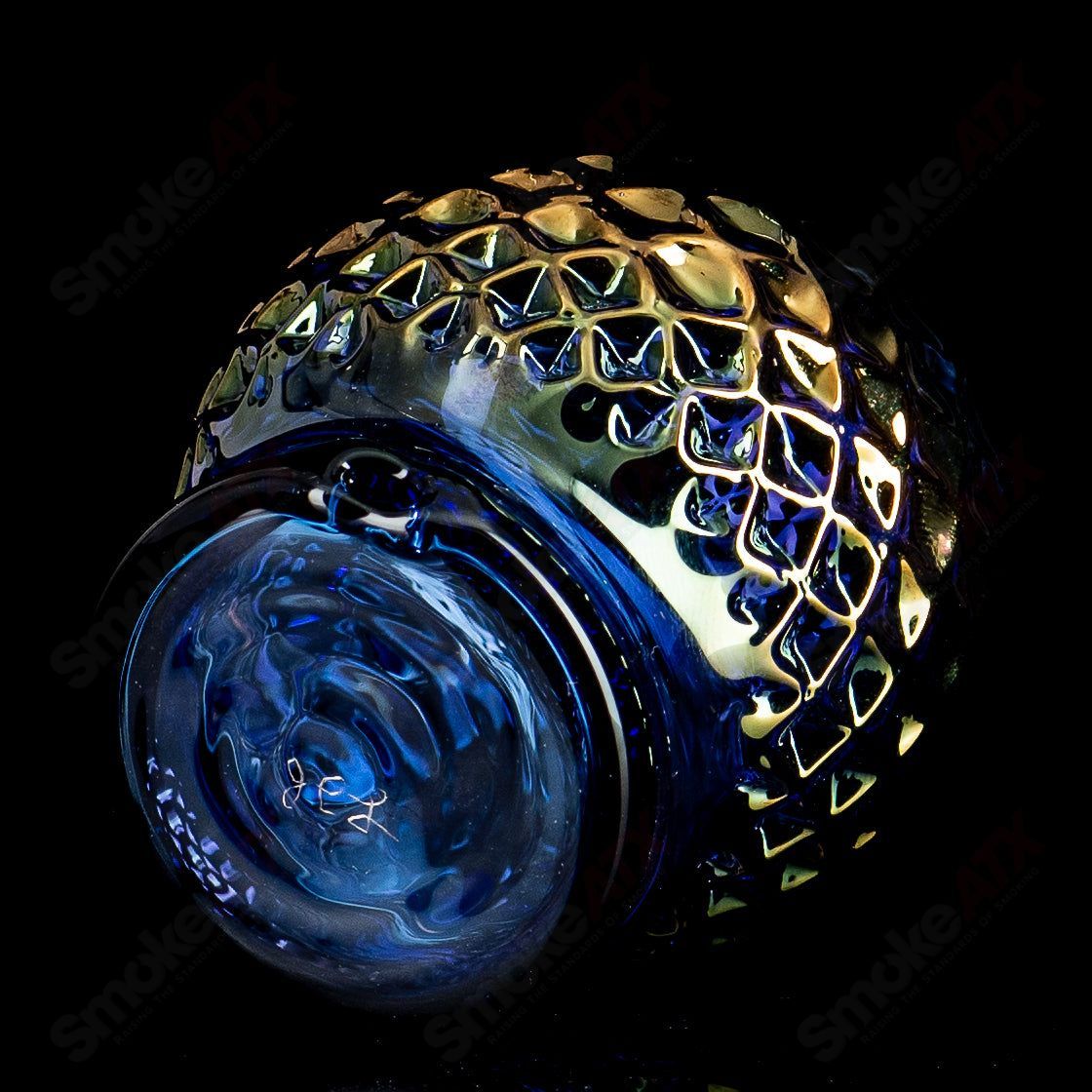 Sphere Light Cobalt w/Gold diamond tech Dry Puffco Top - Smoke ATX