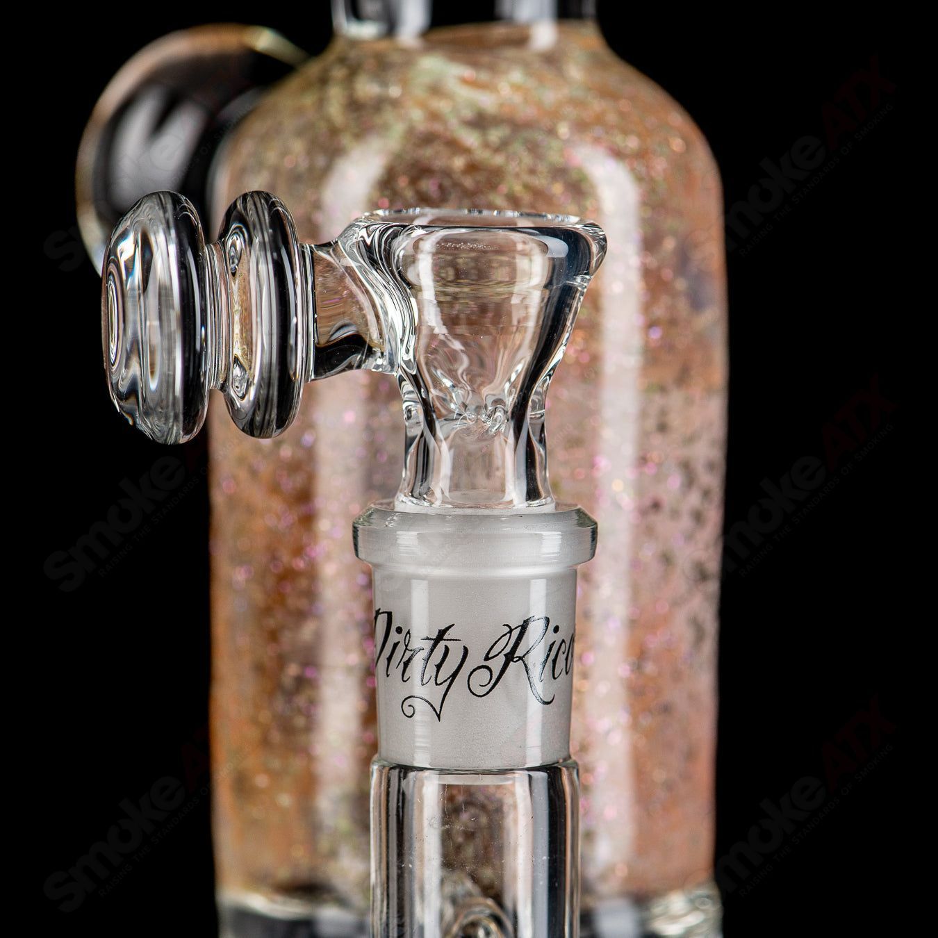 13" Fumed Dichro w/Mib Apolocoline Straight Tube w/14m Bowl by Dirty Rico Glass x Nobody Glass - Smoke ATX 