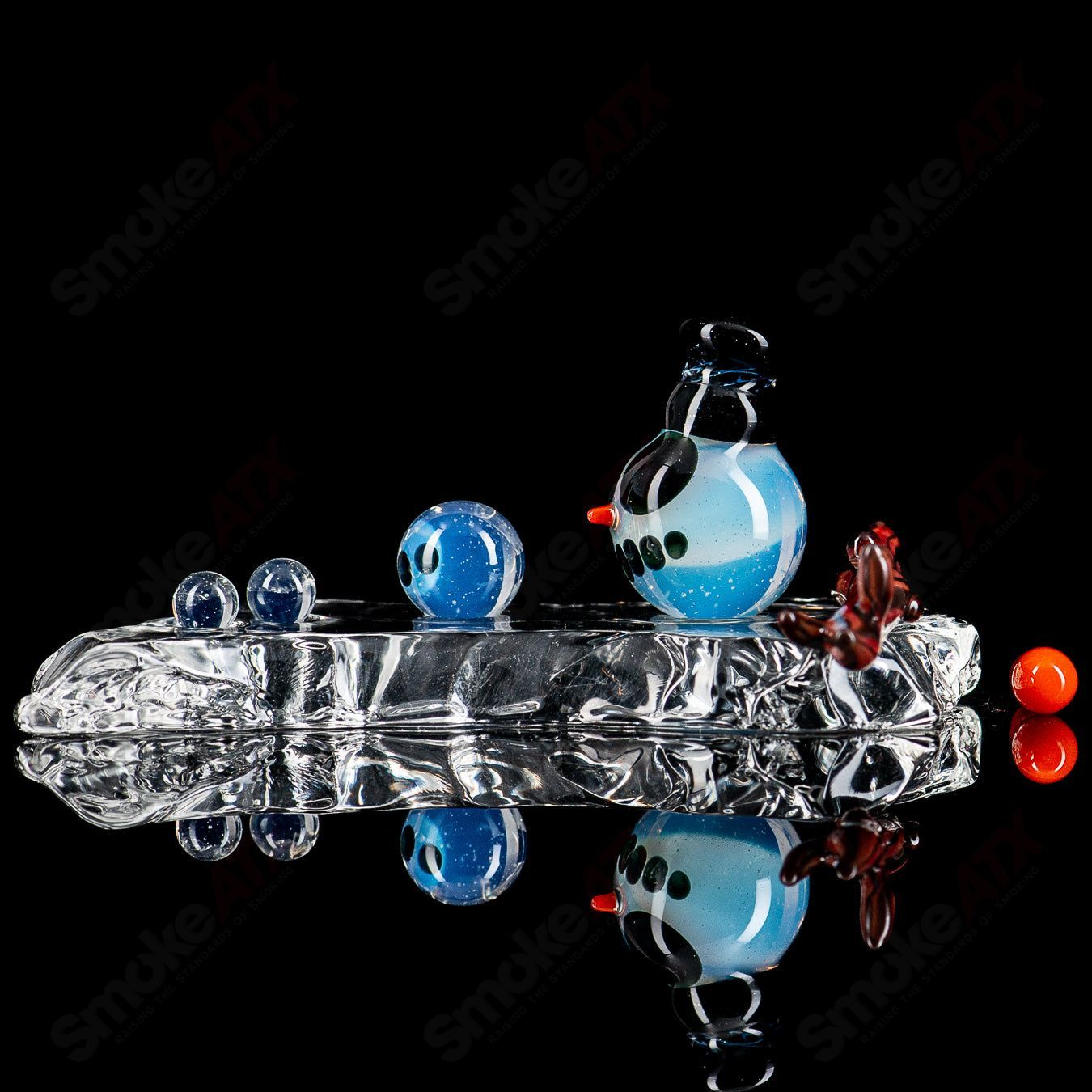 Snowman Slurper Set Indo Glass