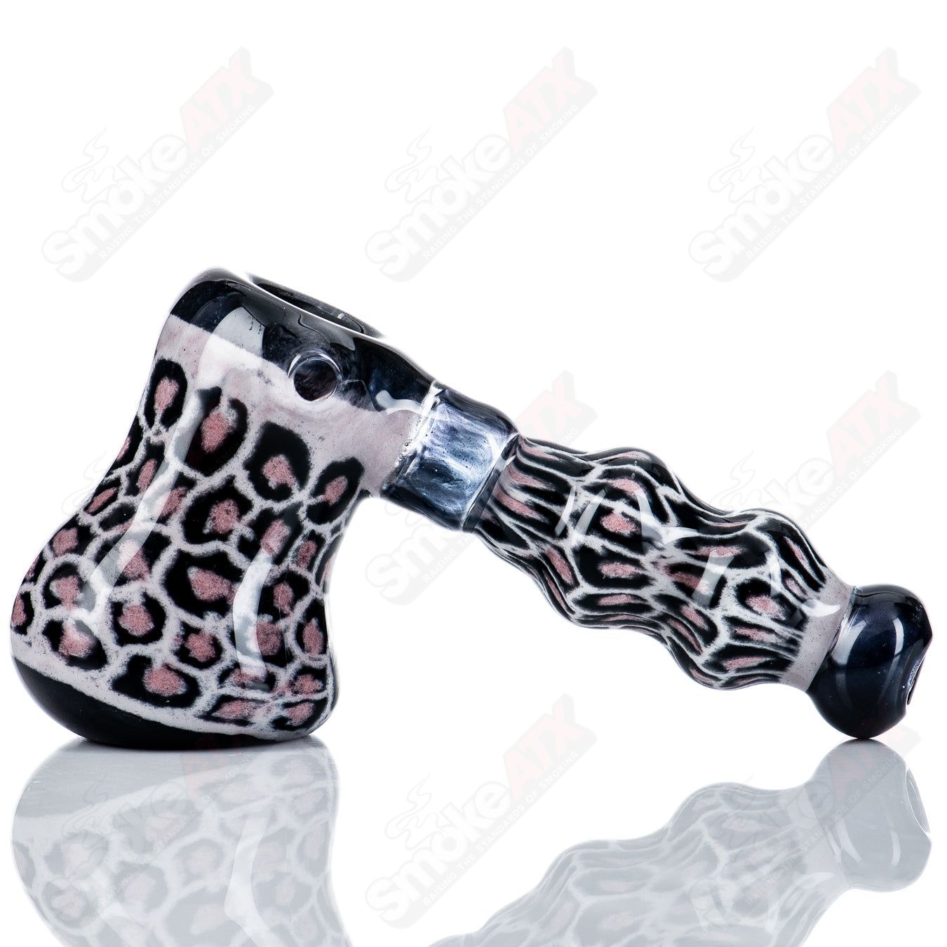 Pink Funky Leopard Print Hammer Bubbler Steve Hoffman - Smoke ATX 