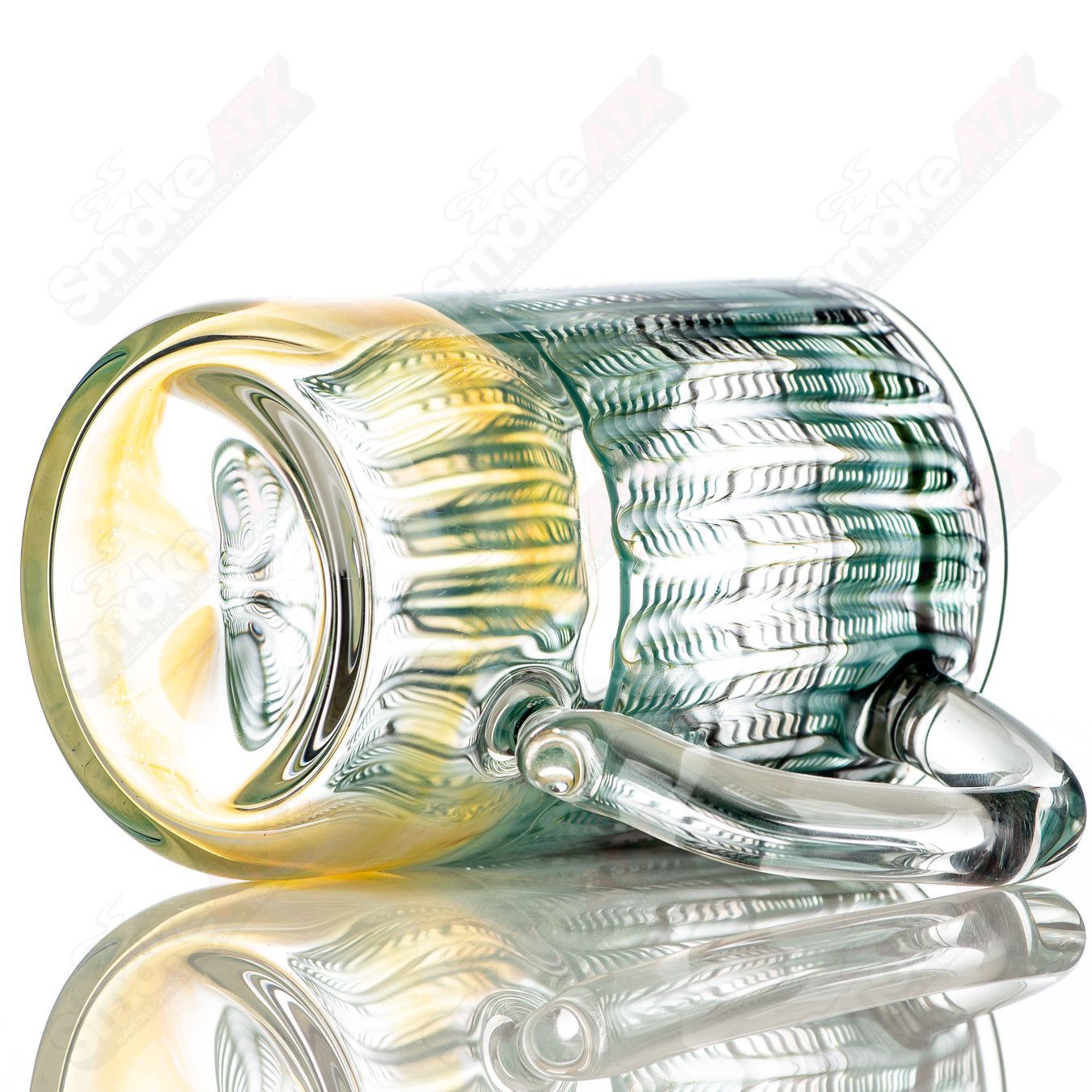 Teal/Black Wrap N Rake Mug by Ed Wolfe Glass - Smoke ATX