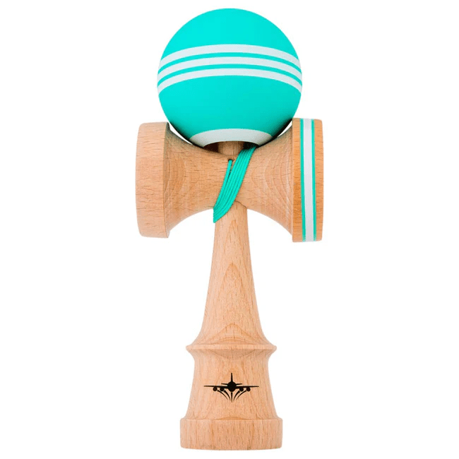 Teal&White Jet Shape Triple Stripe Kendama - Smoke ATX