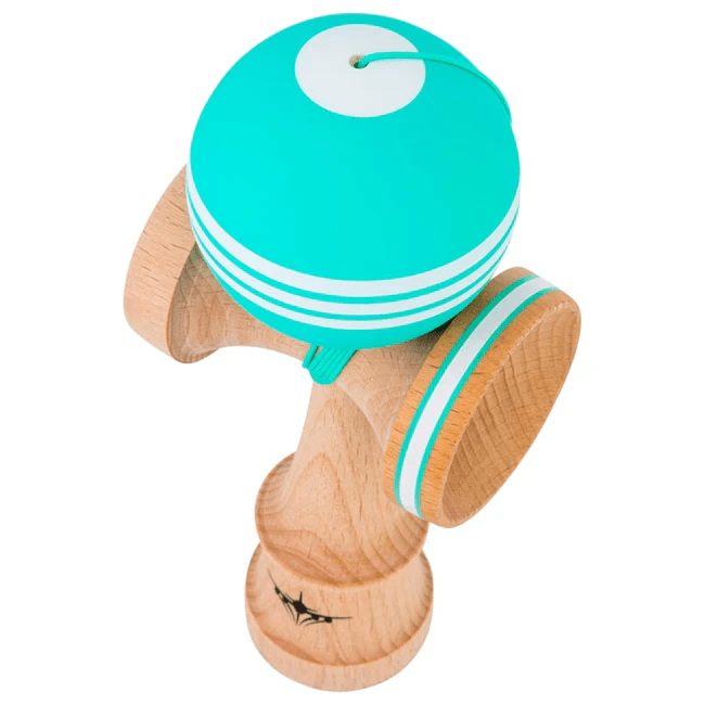 Teal&White Jet Shape Triple Stripe Kendama - Smoke ATX