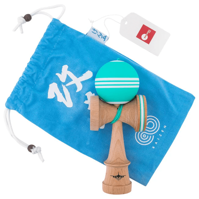 Teal&White Jet Shape Triple Stripe Kendama - Smoke ATX