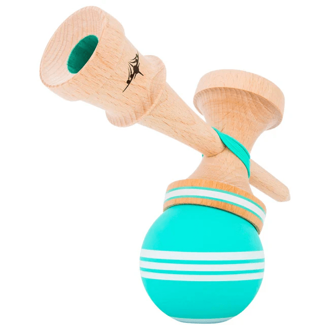 Teal&White Jet Shape Triple Stripe Kendama - Smoke ATX
