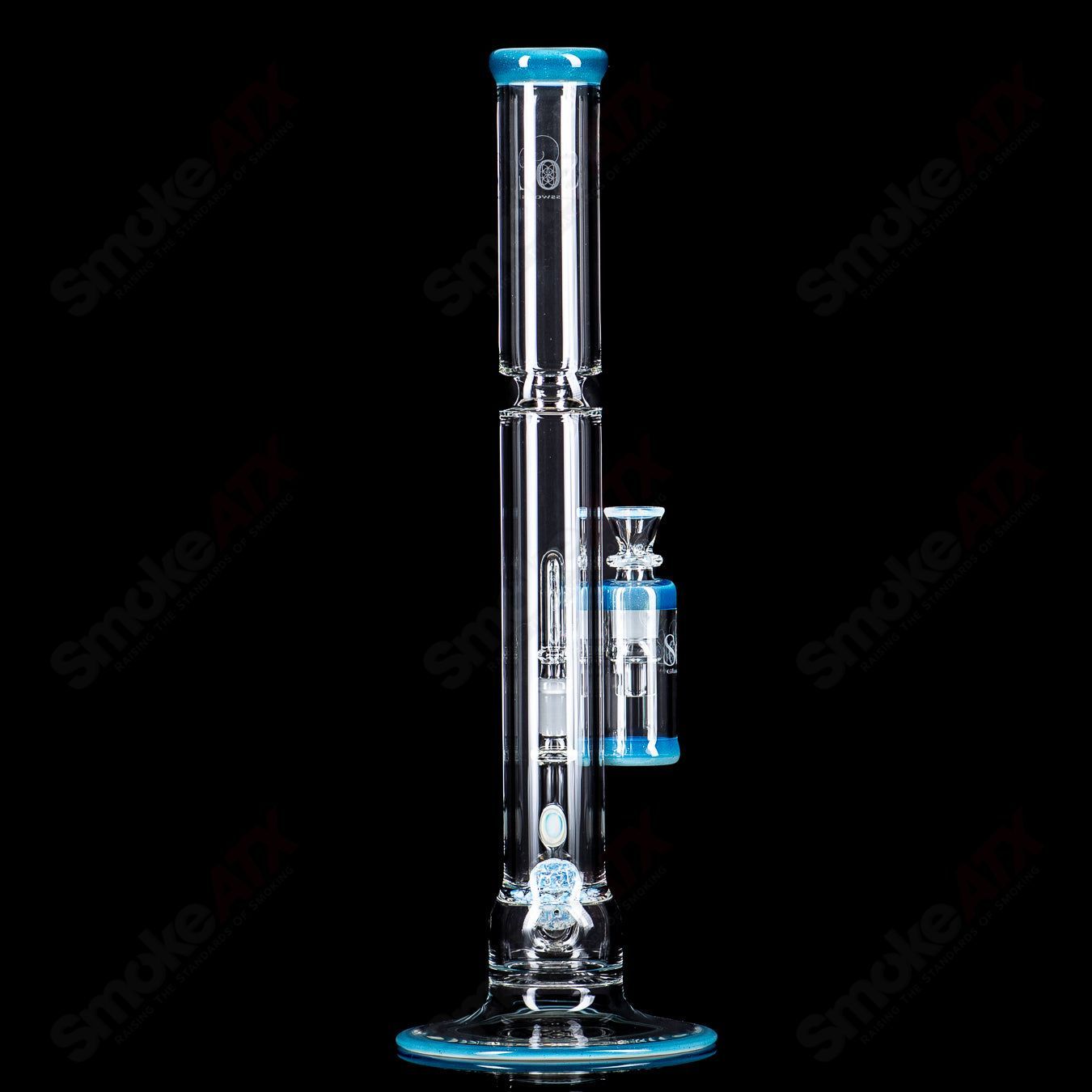 SOL-45 Lace Sphere + DC Set (Blue Stardust Over Ghost) SoL Glassworks - Smoke ATX
