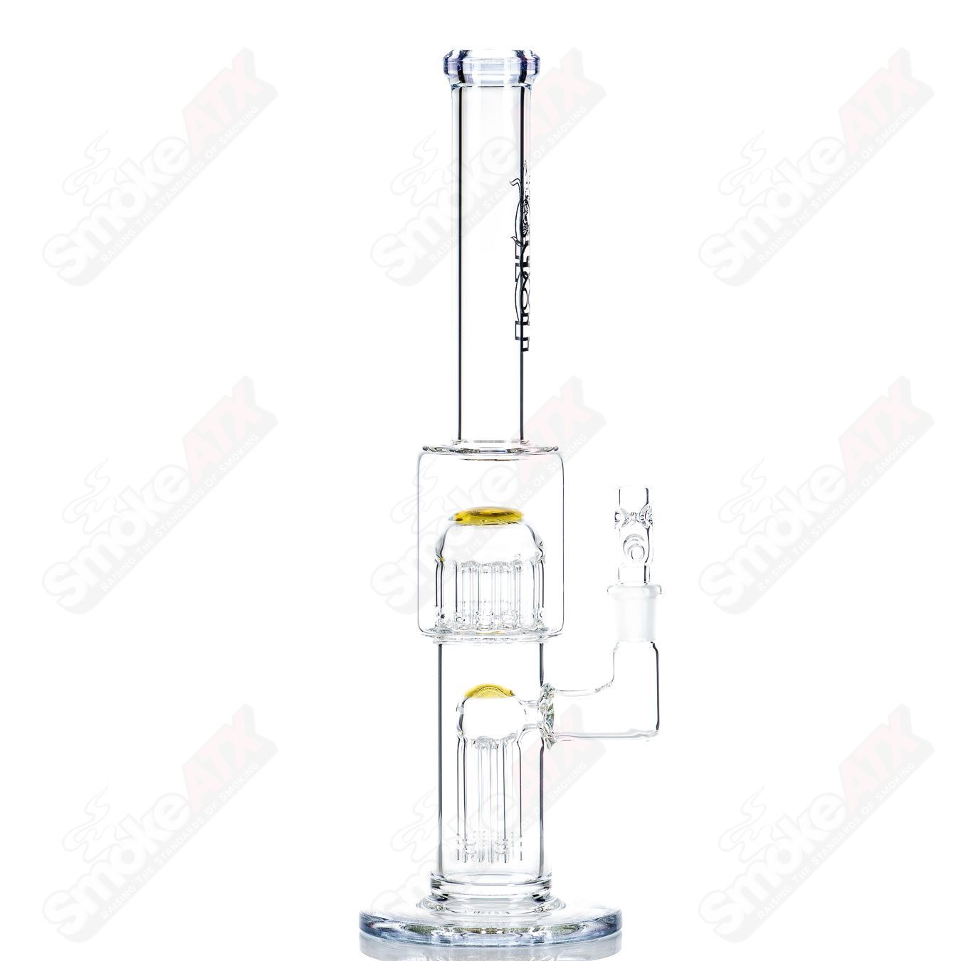 #1 14mm Mini 7/13 Arm Perc w Color Cap Toro Glass - Smoke ATX