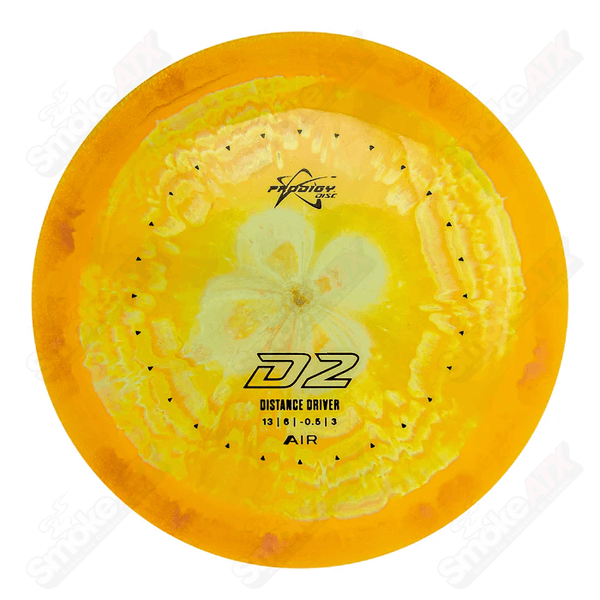 160-164g Orange/Yellow D2 Distance Driver Disc  - AIR Spectrum Plastic Prodigy Disc - Smoke ATX 