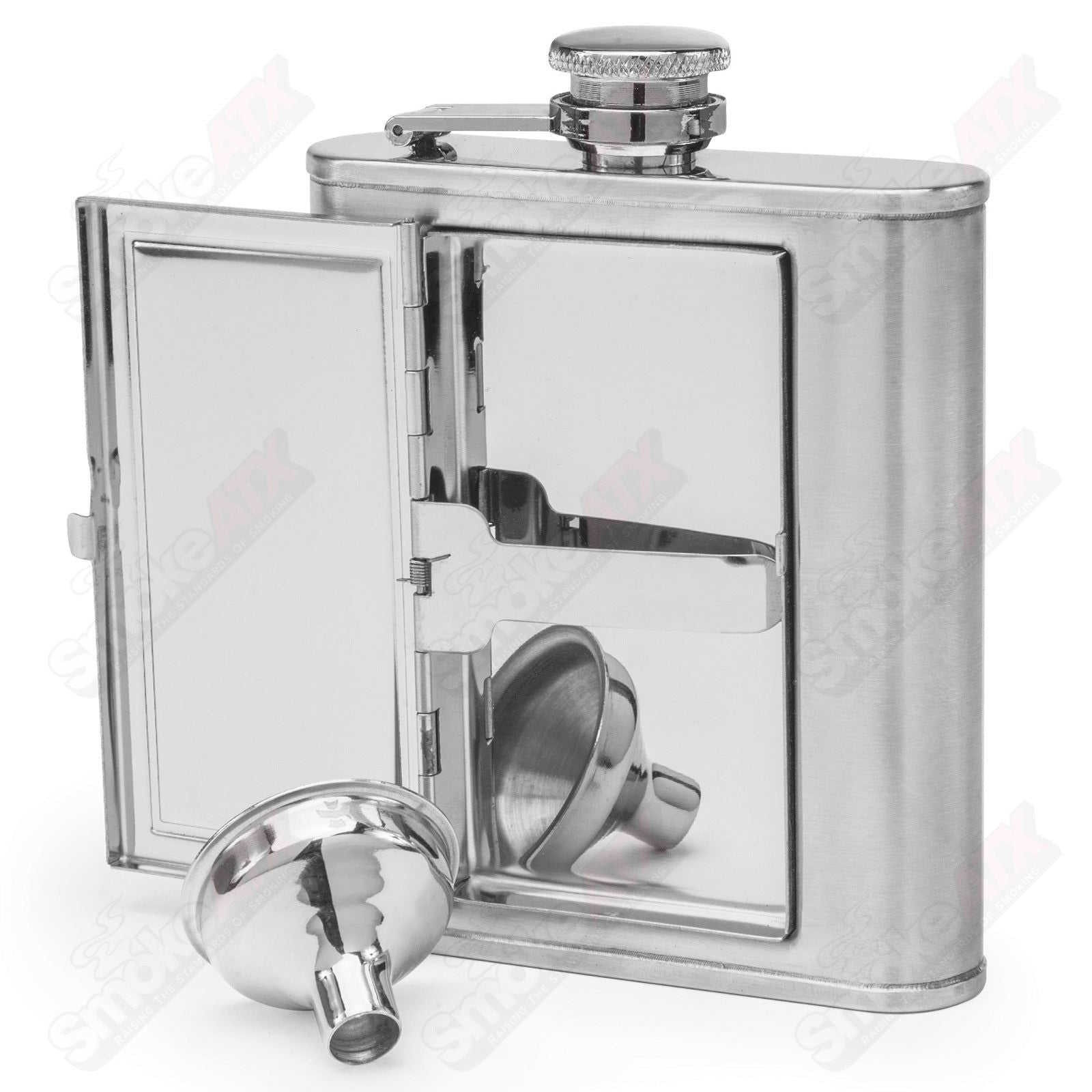 The Accomplice Flask w Stash Compartment Revelry - Smoke ATX