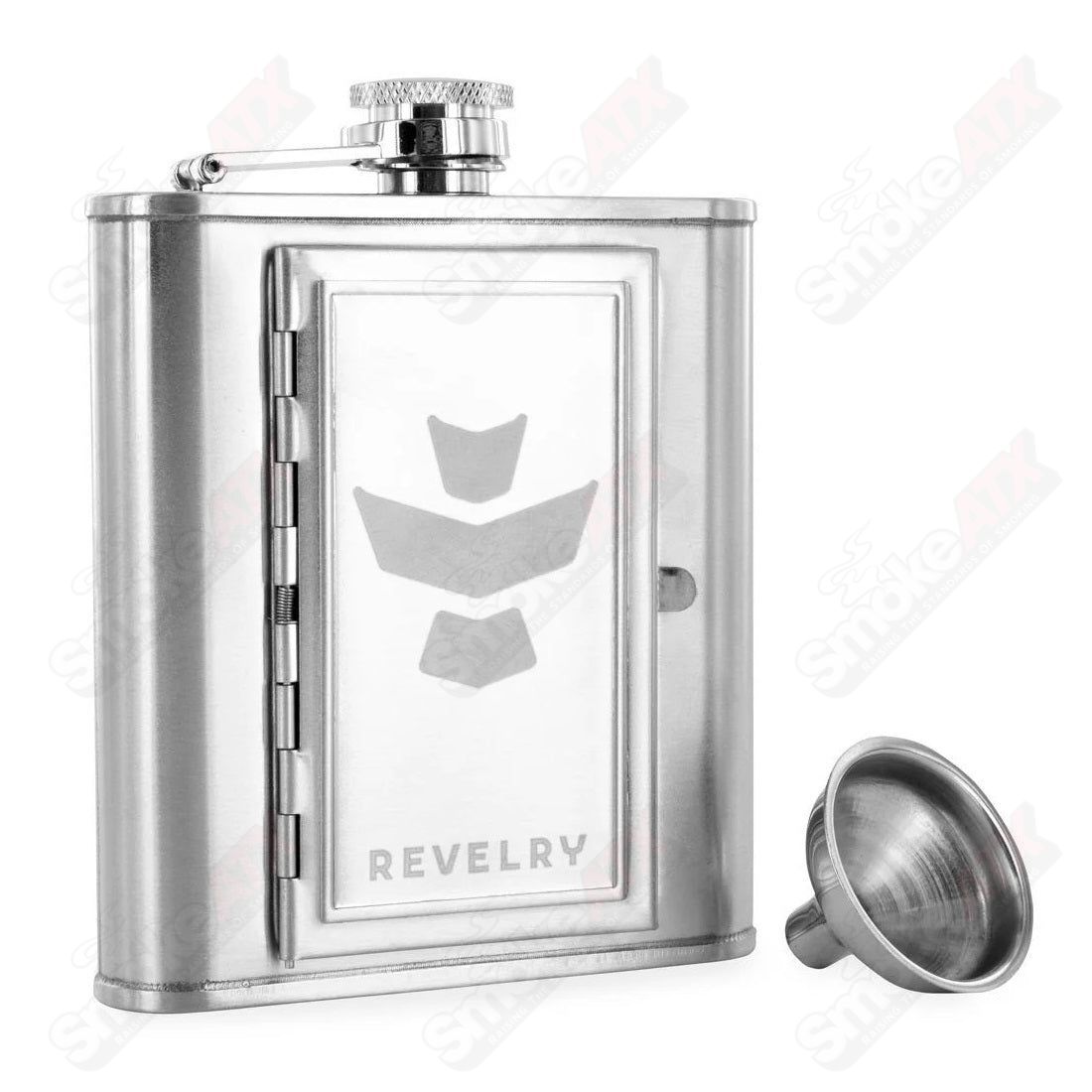 The Accomplice Flask w Stash Compartment Revelry - Smoke ATX