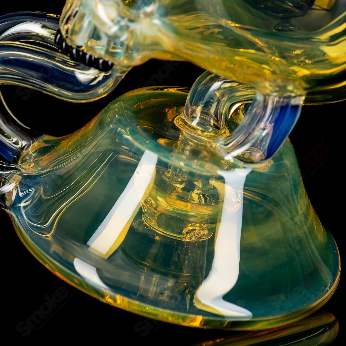 Three Eyed Double Skull Return Drain Rig by AKM - Smoke ATX