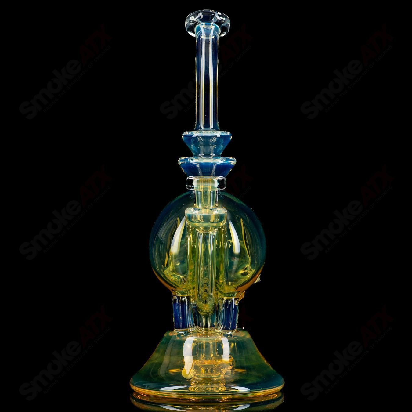 Three Eyed Double Skull Return Drain Rig by AKM - Smoke ATX