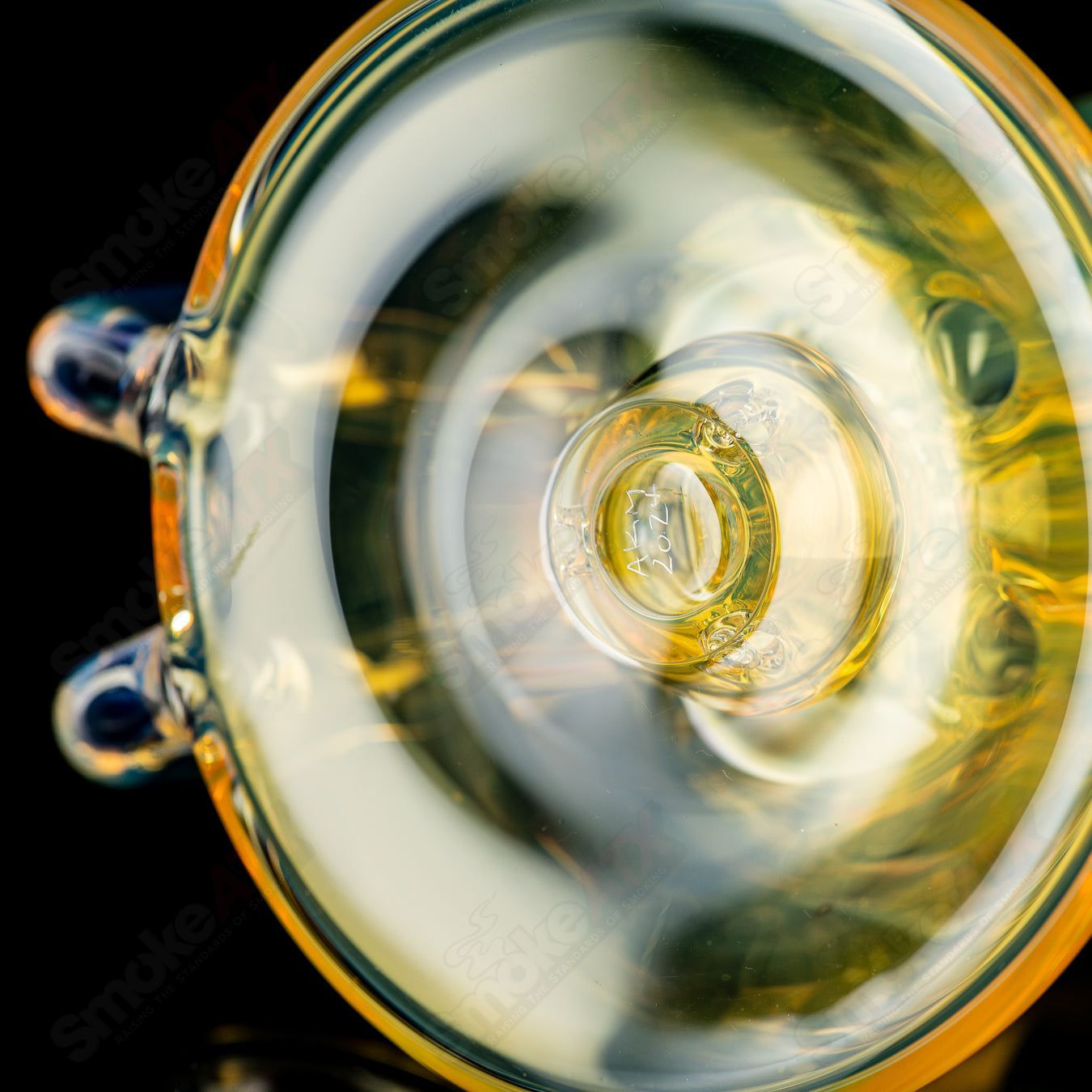 Three Eyed Double Skull Return Drain Rig by AKM - Smoke ATX