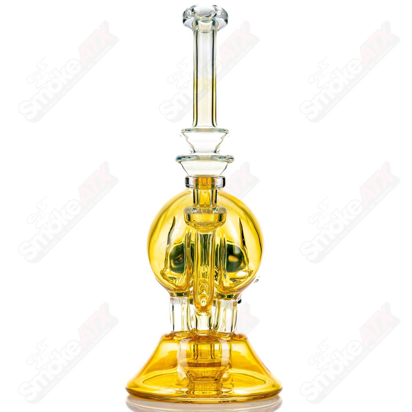 Three Eyed Double Skull Return Drain Rig by AKM - Smoke ATX