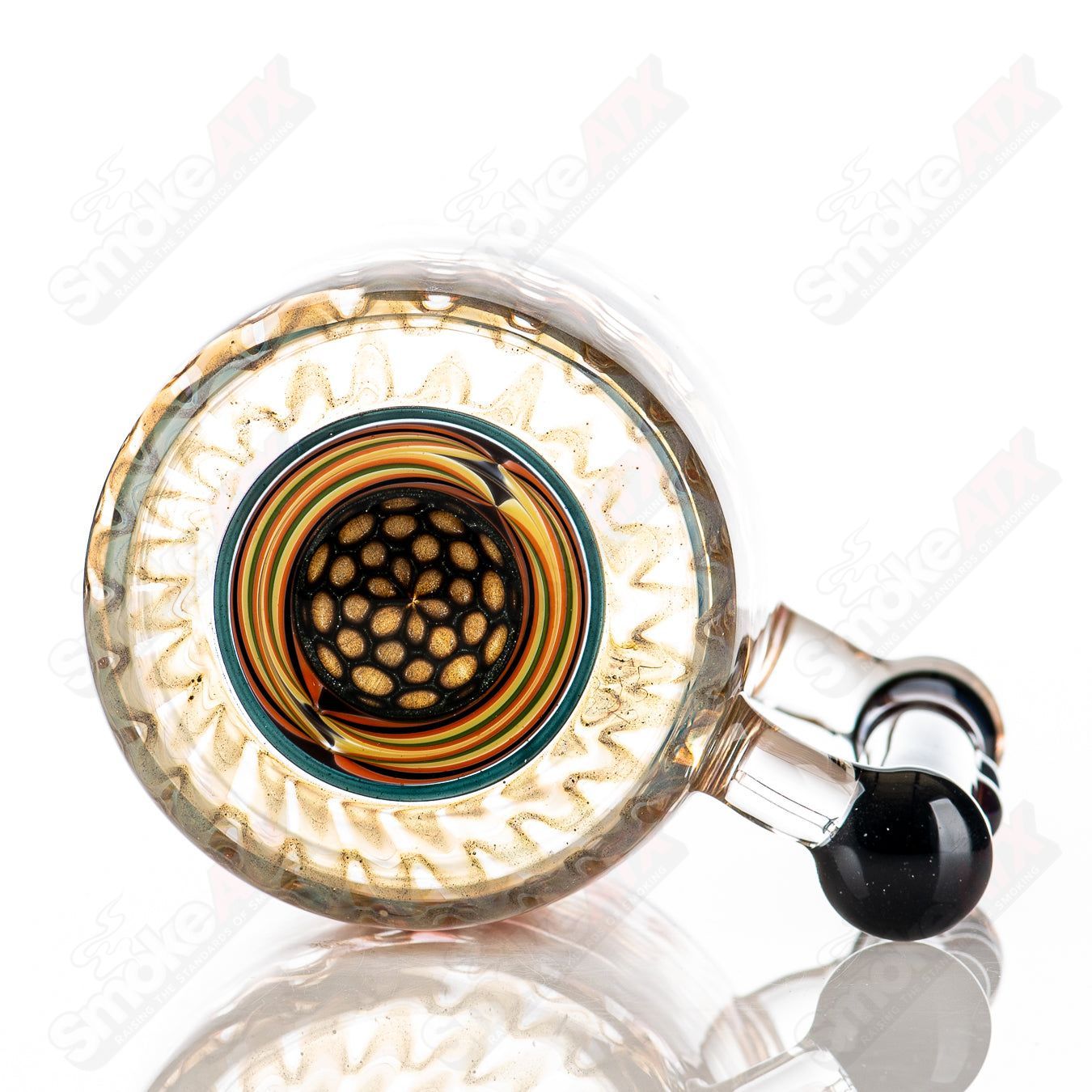 Fumed Wrap N Rake Glass Log Mug by Ed Wolfe Glass - Smoke ATX