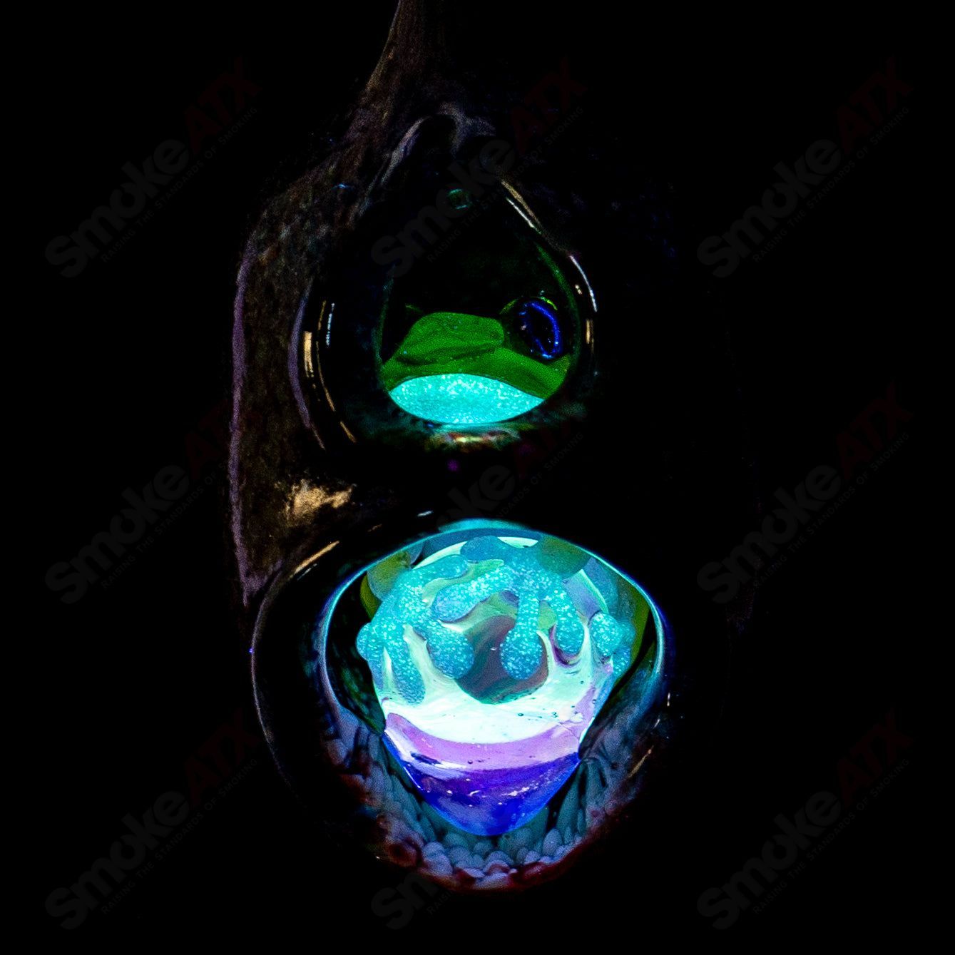 Hide and Seek  Frog  Pendant Kengtaro Glass #1 - Smoke ATX 