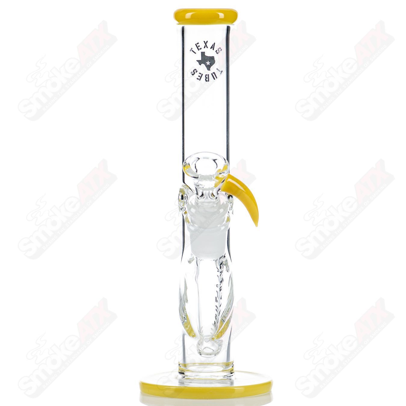 8.5in 14mm (Acid Yellow) Straight Tube Texas Tubes - Smoke ATX 