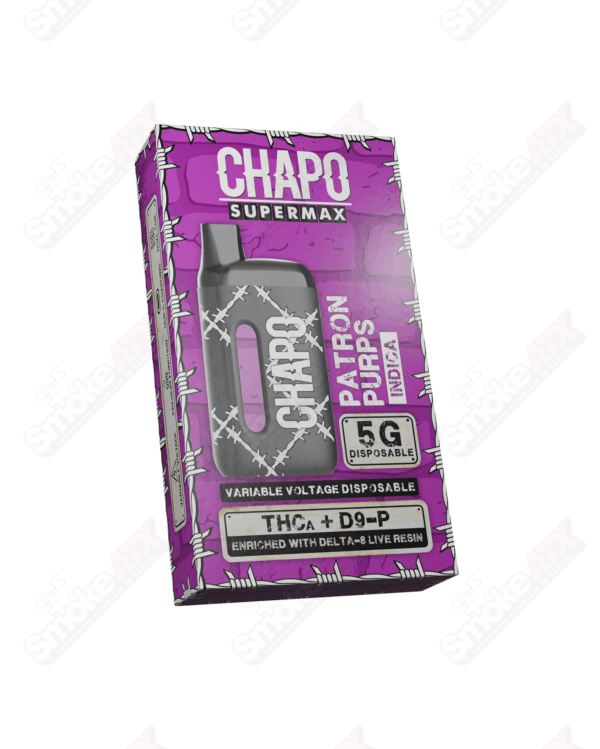 5000mg Patron Purps Indica Disposable THCA / D9-P / D8 Supermax Chapo Extrax - Smoke ATX 