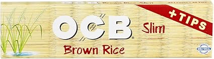 King Slim Brown Rice Rolling Papers + Tips OCB